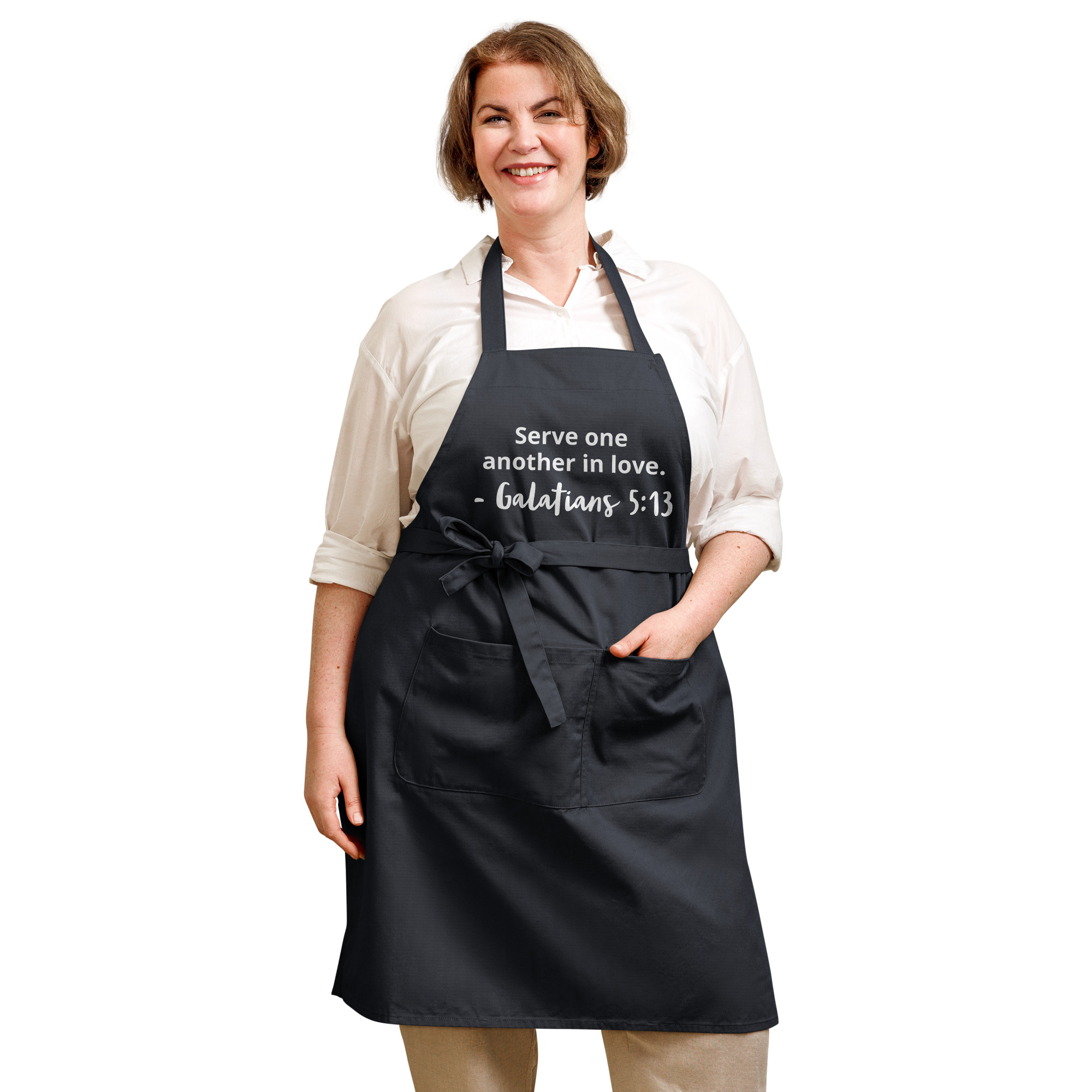 Serve One Another In Love Christian Organic Cotton Apron - Image 3