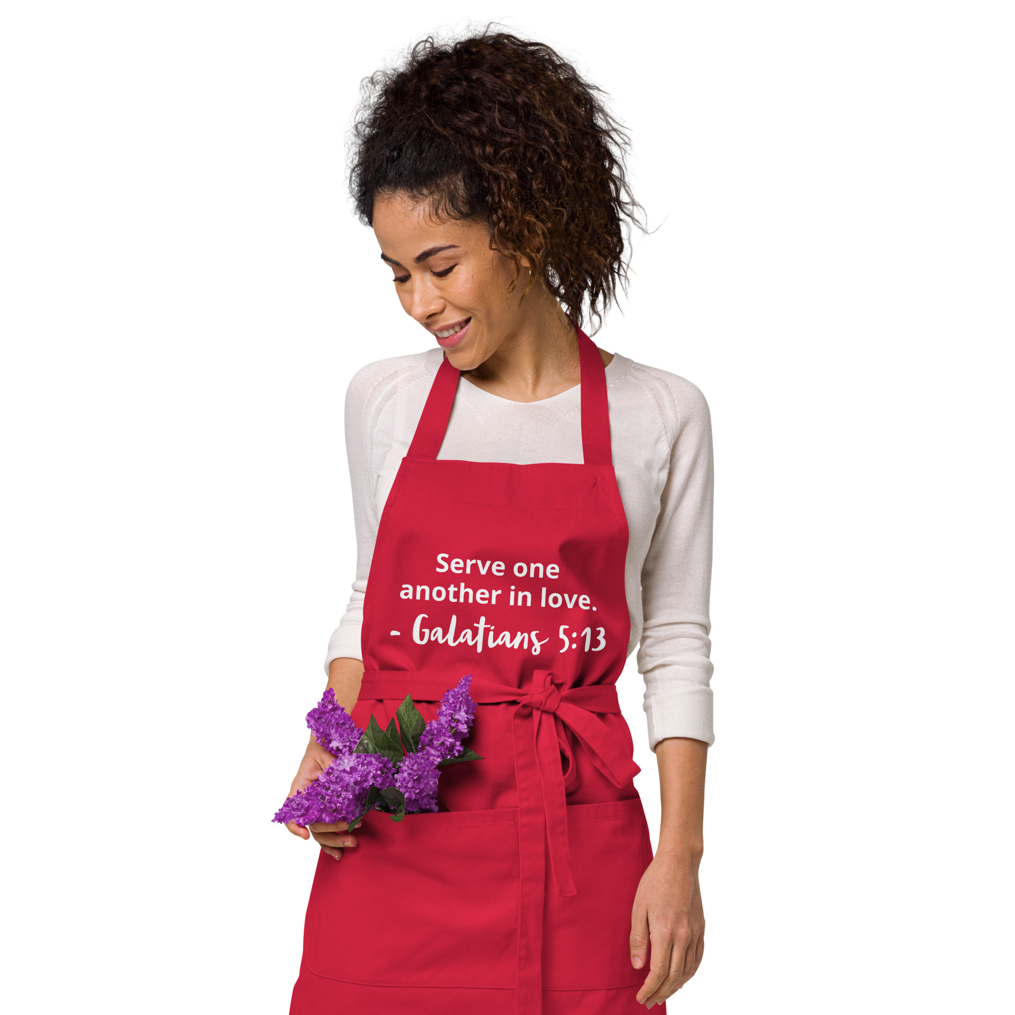 Serve One Another In Love Christian Organic Cotton Apron - Image 5
