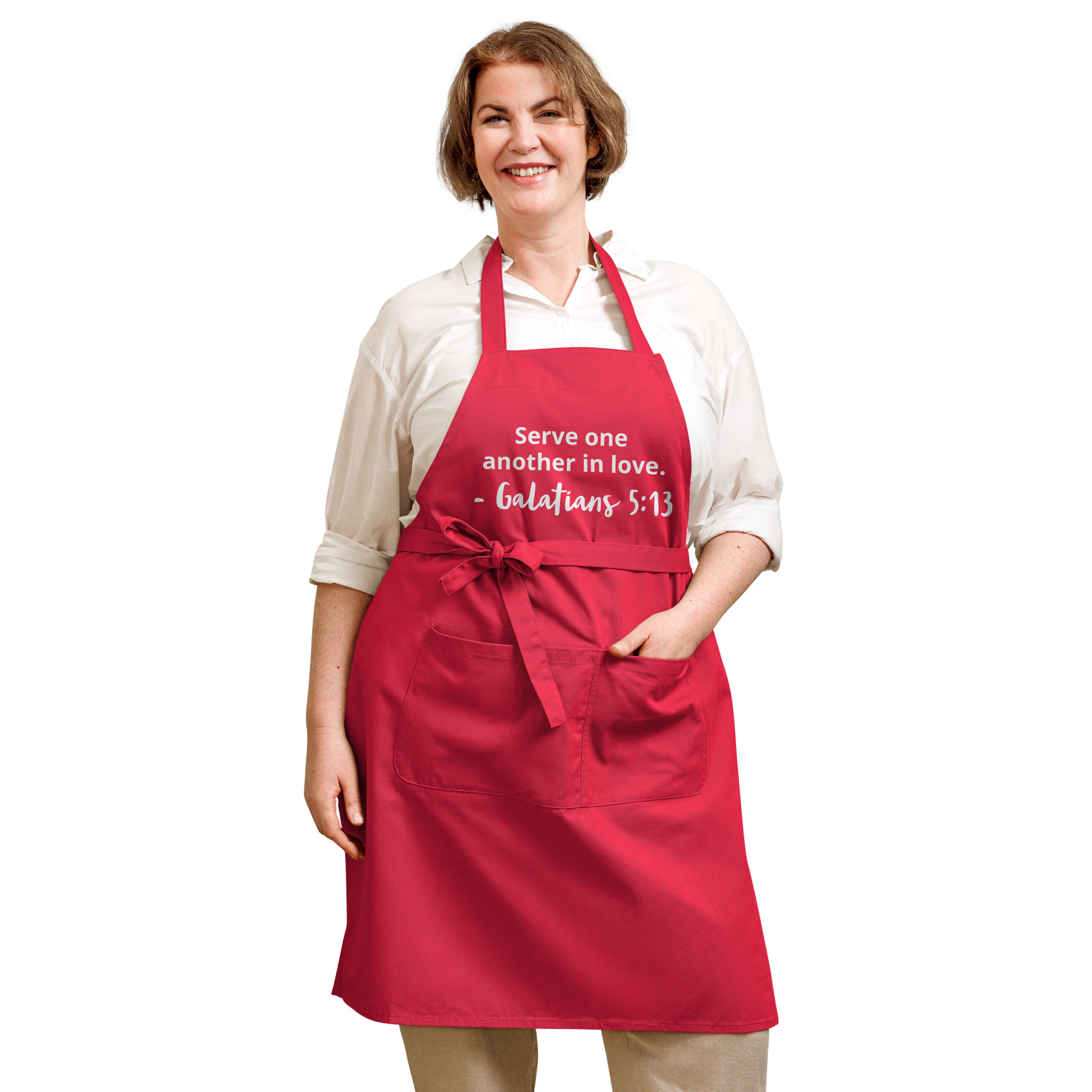 Serve One Another In Love Christian Organic Cotton Apron - Image 14