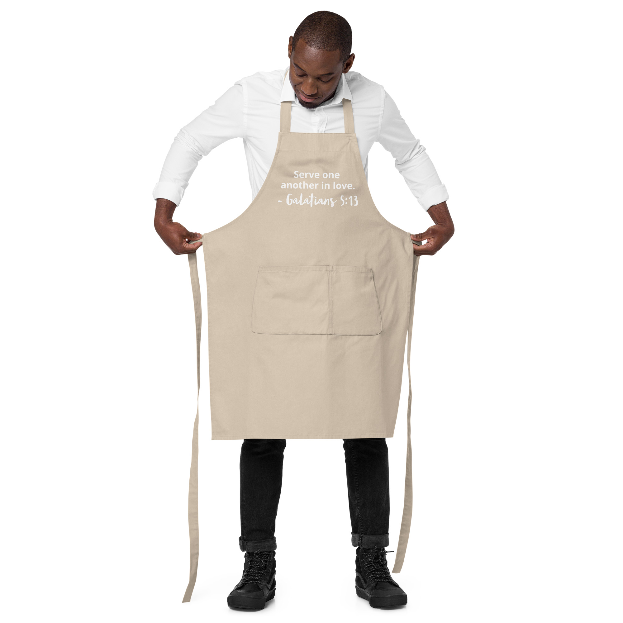 Serve One Another In Love Christian Organic Cotton Apron - Image 8