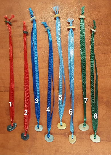 Pebble bookmark with colorful silk satin ribbon - Image 2