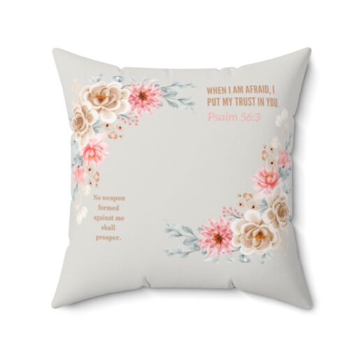 Psalms 56:3 Spun Polyester Square Decorative Pillow