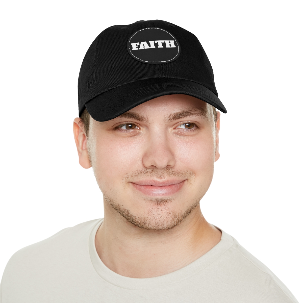 FAITH Dad Hat with Leather Patch (Round) - Image 61