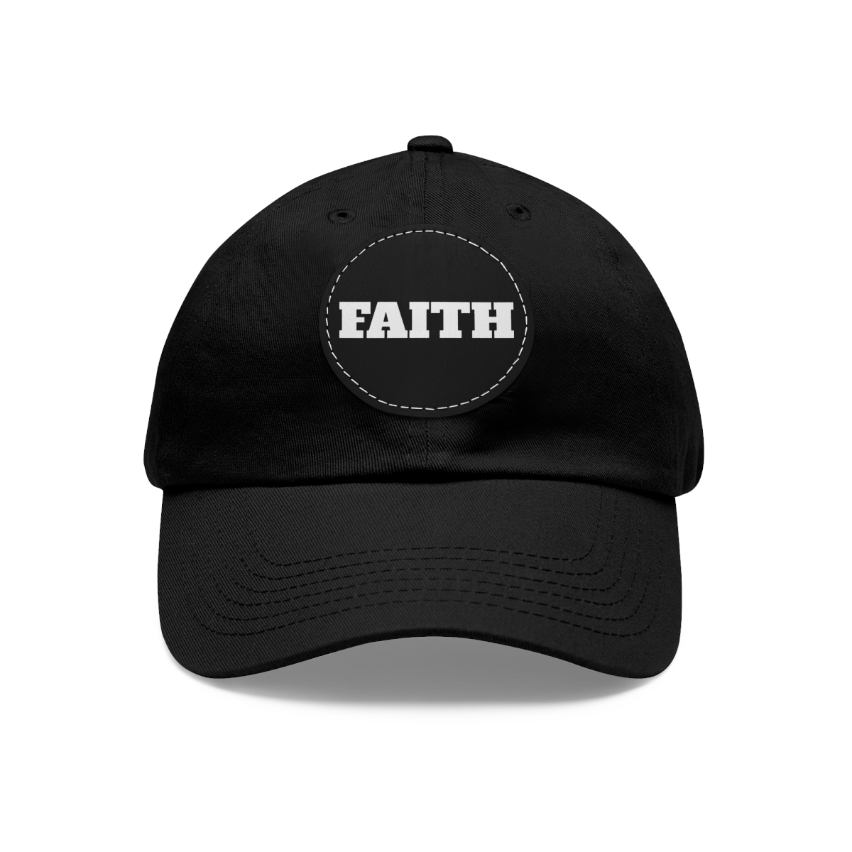 FAITH Dad Hat with Leather Patch (Round) - Image 57