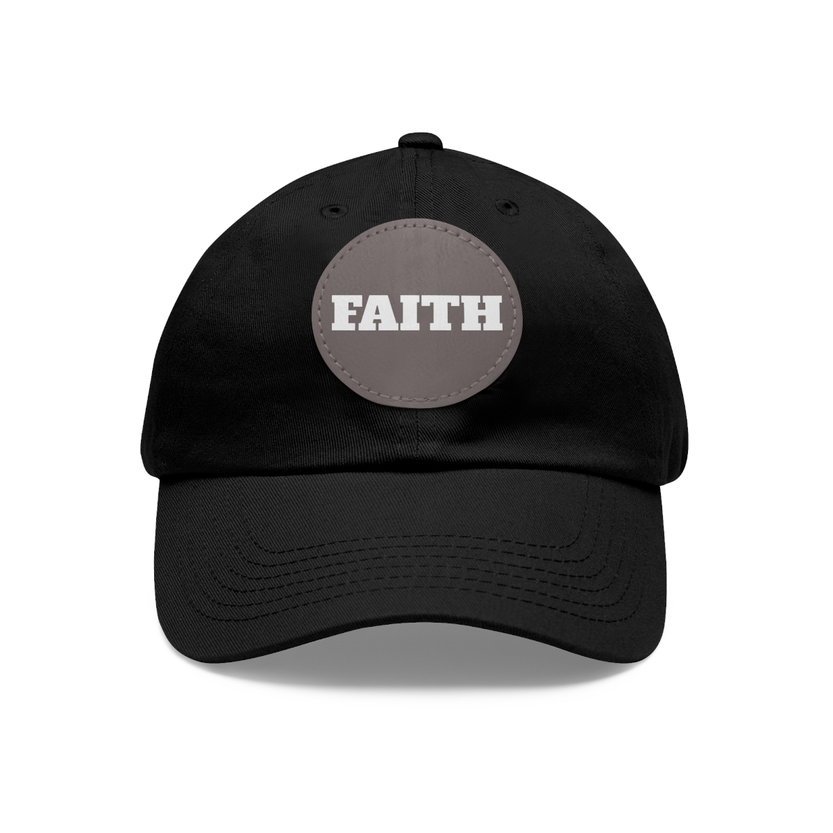 FAITH Dad Hat with Leather Patch (Round) - Image 64