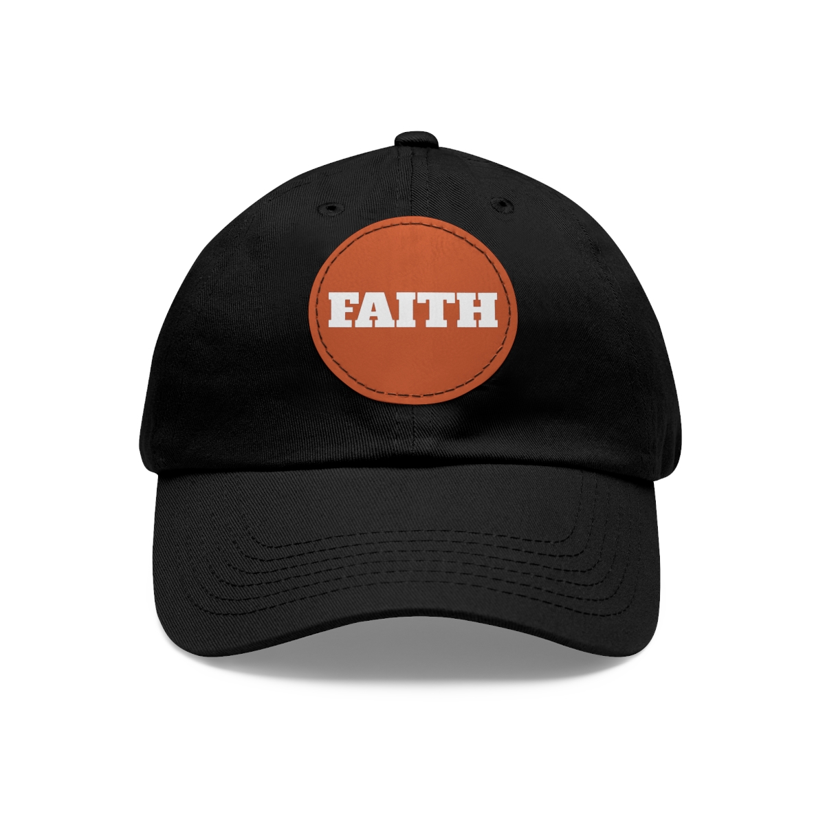 FAITH Dad Hat with Leather Patch (Round) - Image 71