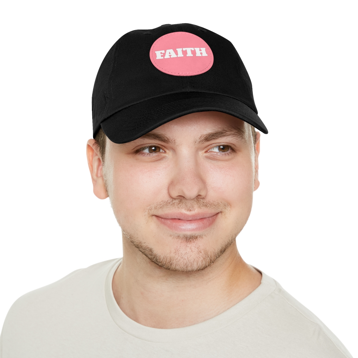 FAITH Dad Hat with Leather Patch (Round) - Image 82