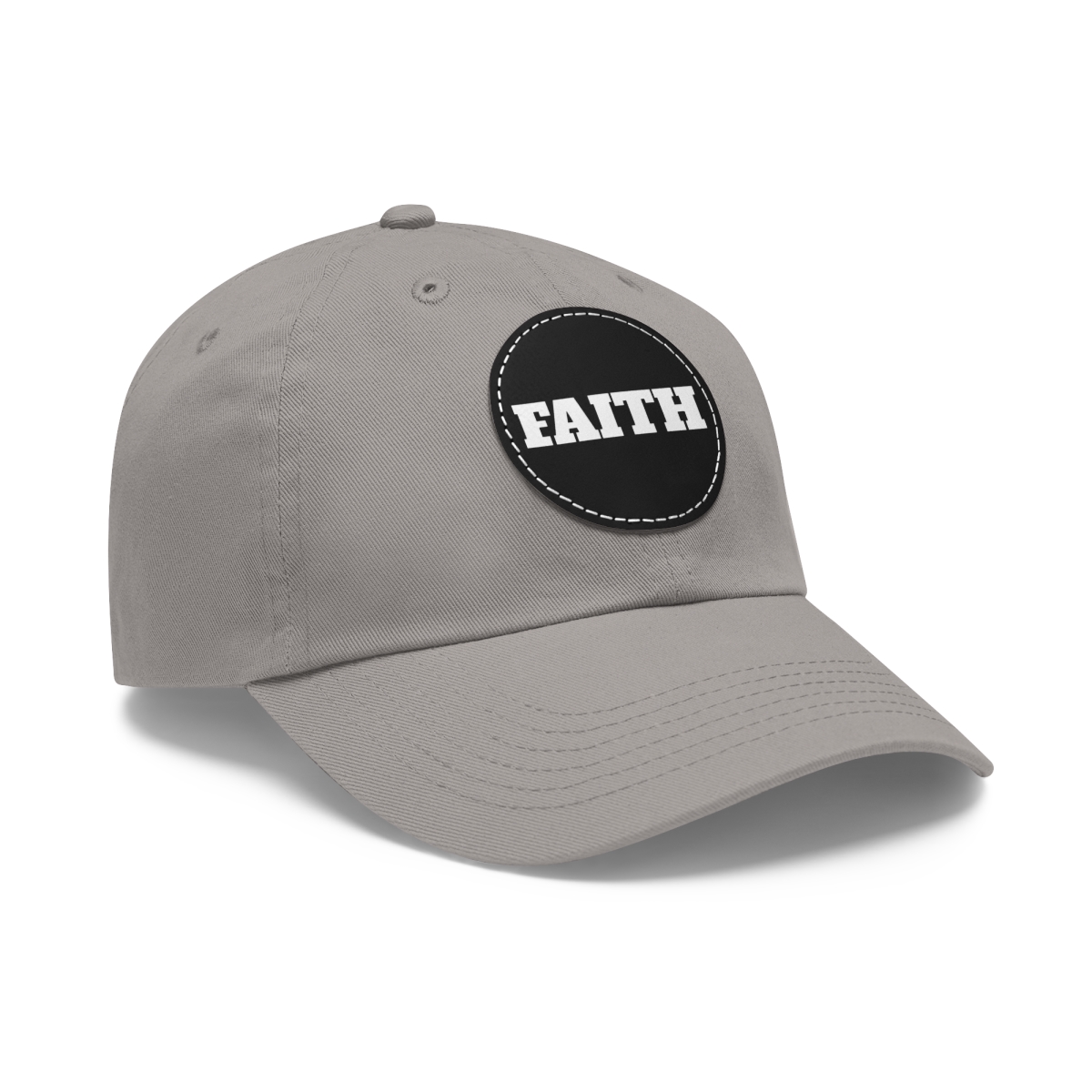 FAITH Dad Hat with Leather Patch (Round) - Image 142