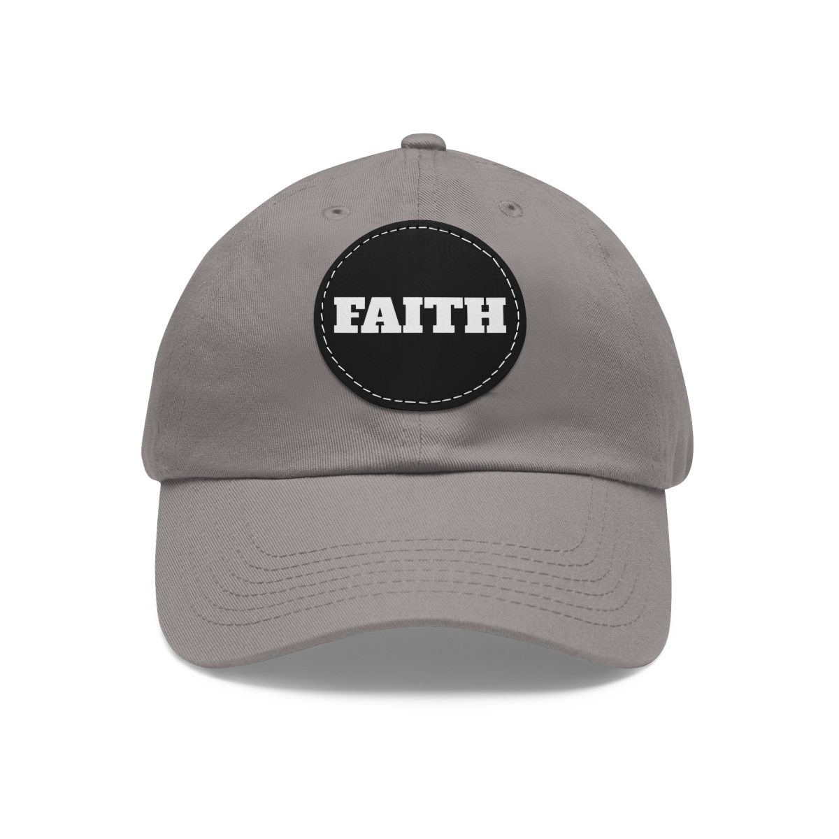 FAITH Dad Hat with Leather Patch (Round) - Image 141