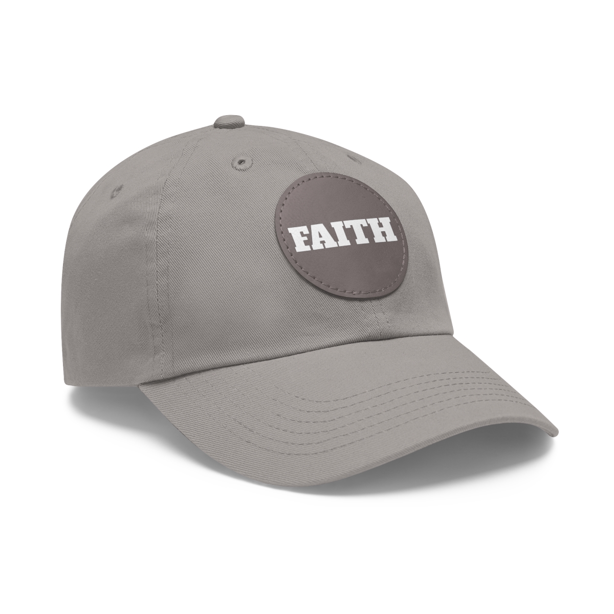 FAITH Dad Hat with Leather Patch (Round) - Image 149