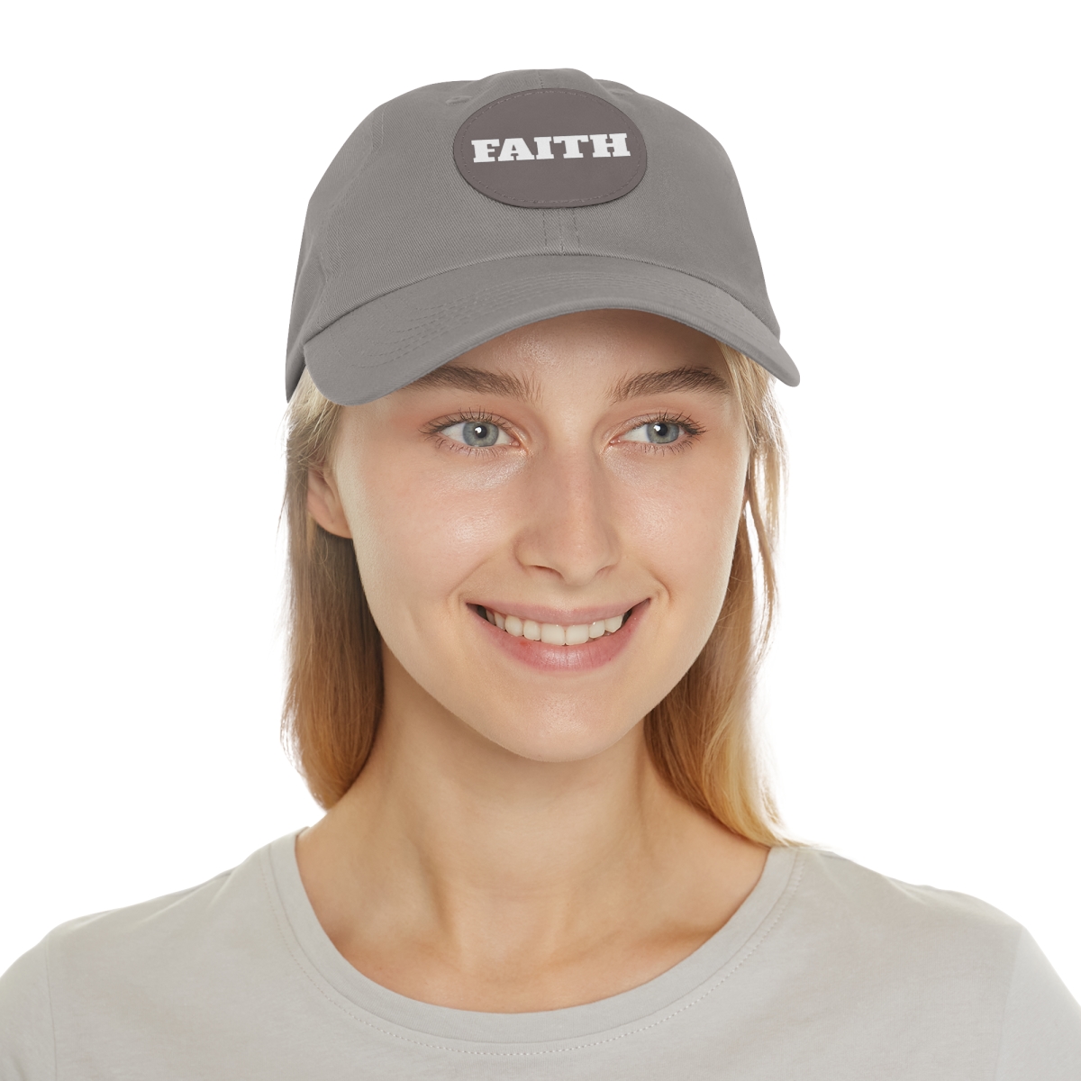 FAITH Dad Hat with Leather Patch (Round) - Image 151