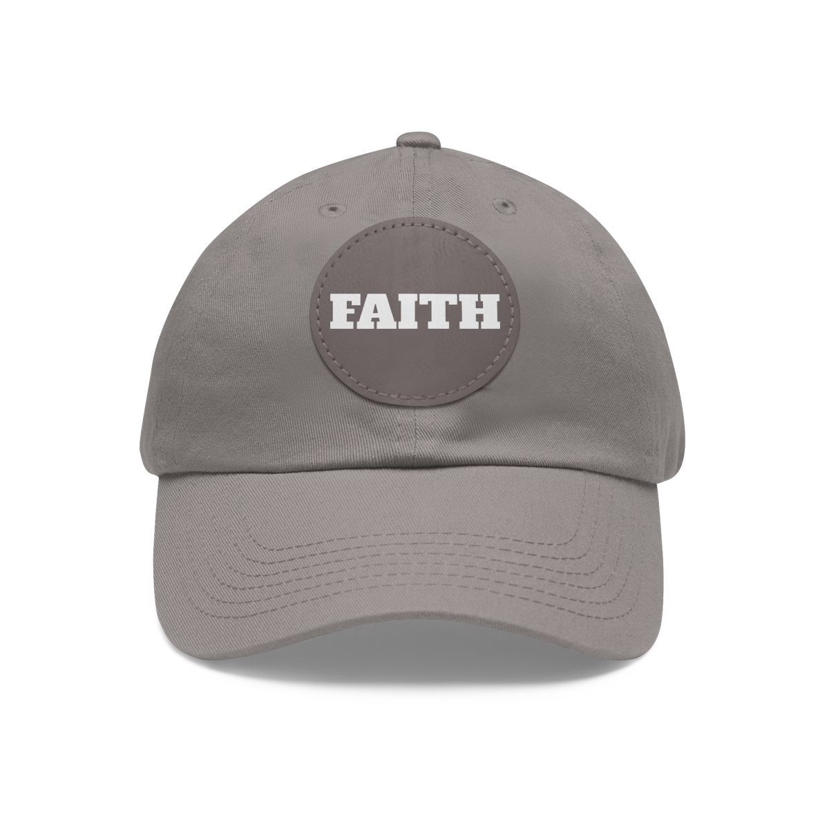 FAITH Dad Hat with Leather Patch (Round) - Image 148