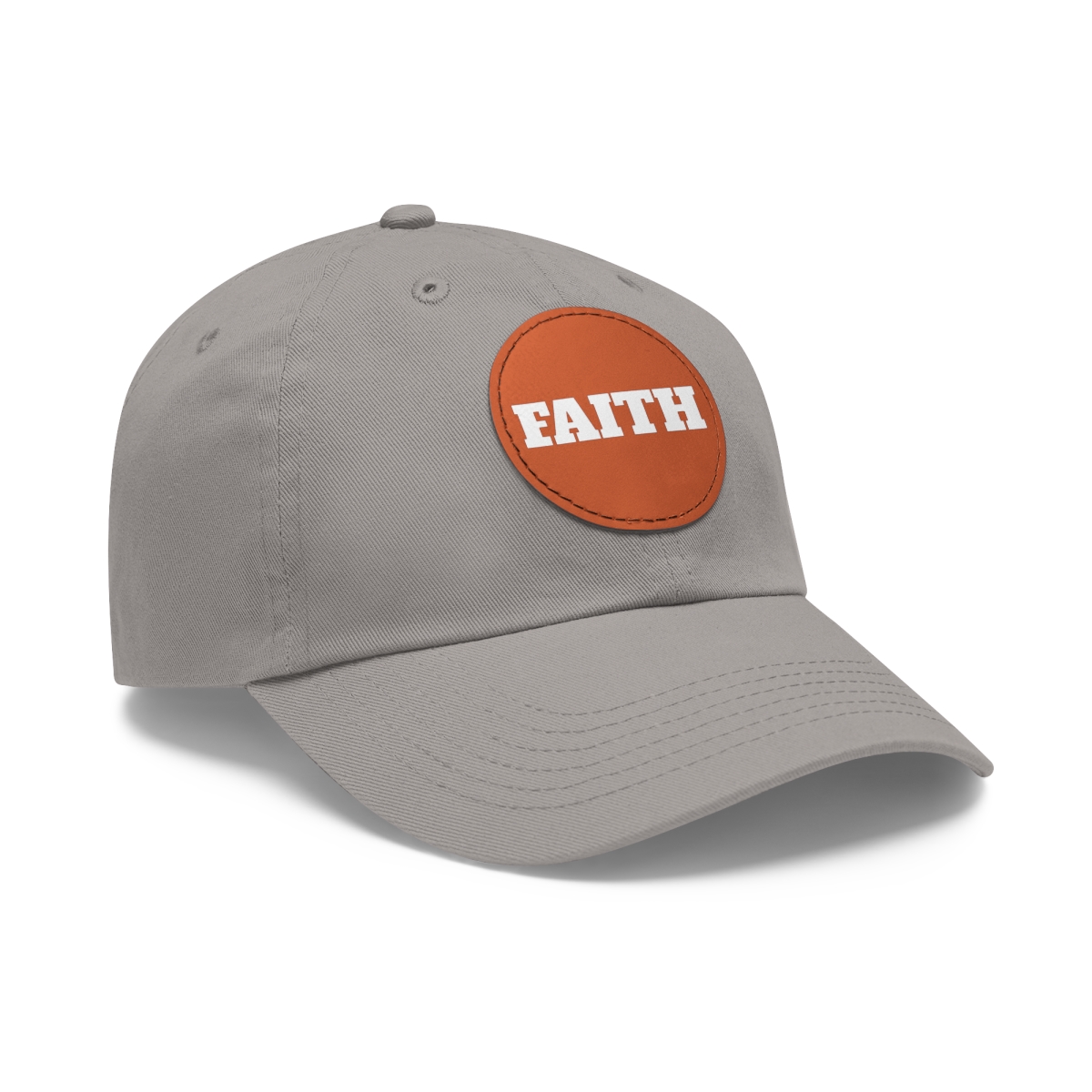 FAITH Dad Hat with Leather Patch (Round) - Image 156