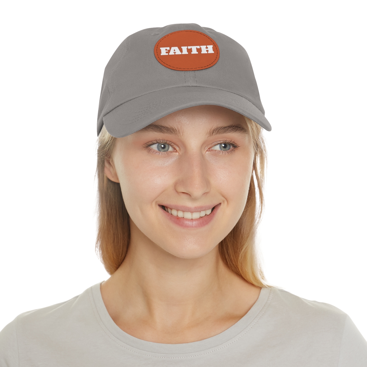 FAITH Dad Hat with Leather Patch (Round) - Image 158