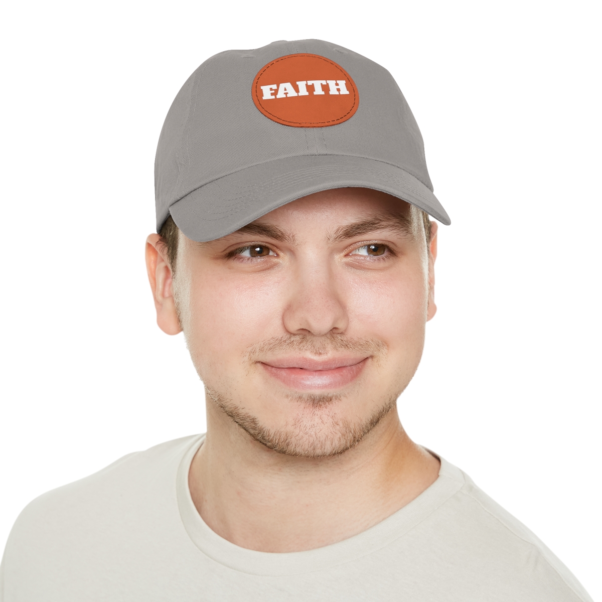 FAITH Dad Hat with Leather Patch (Round) - Image 159
