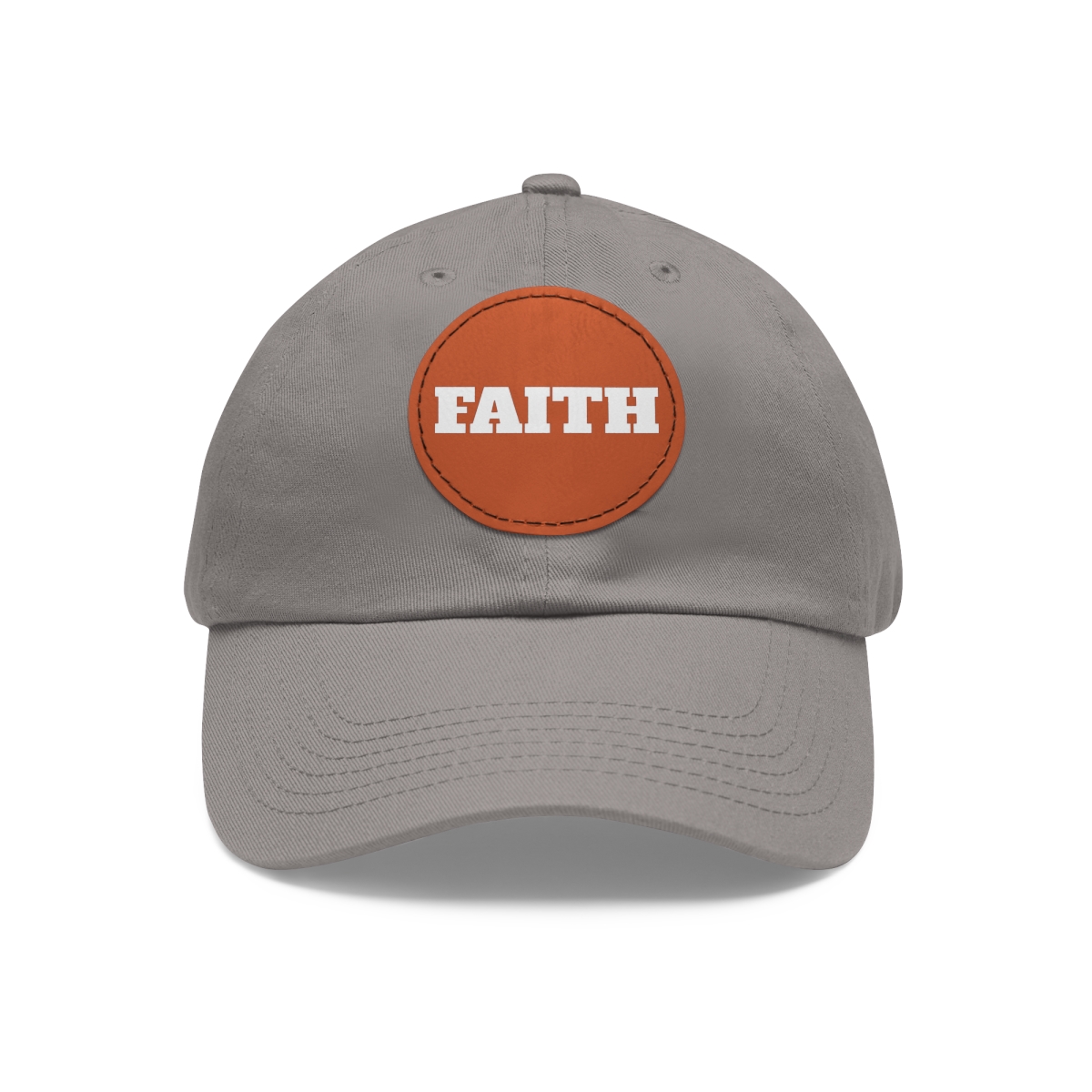 FAITH Dad Hat with Leather Patch (Round) - Image 155
