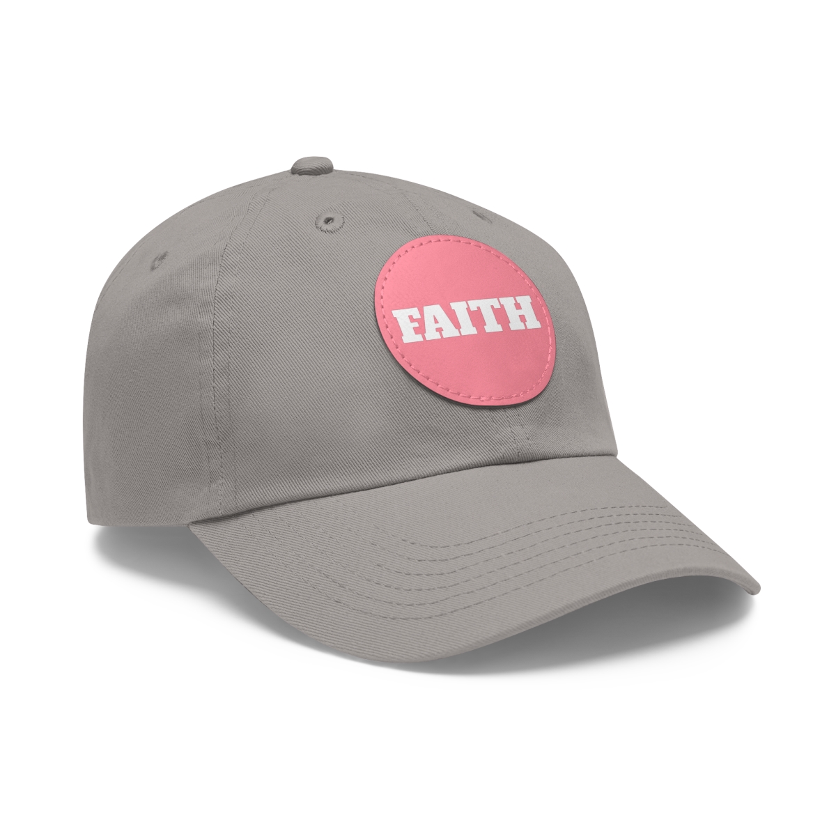 FAITH Dad Hat with Leather Patch (Round) - Image 163