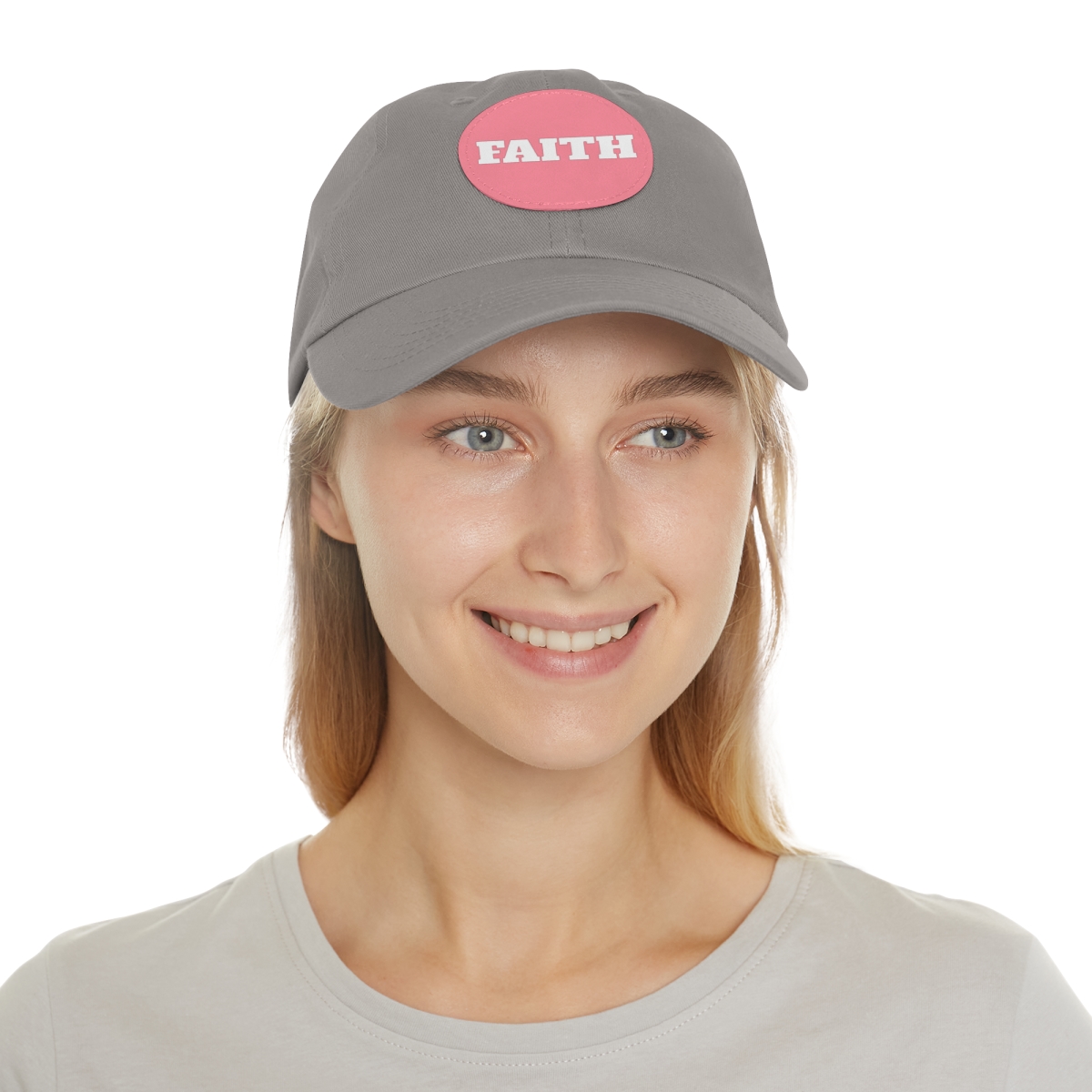 FAITH Dad Hat with Leather Patch (Round) - Image 165