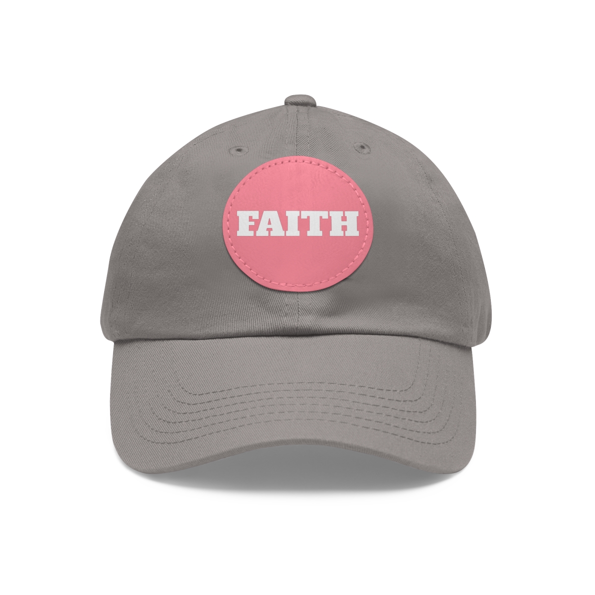 FAITH Dad Hat with Leather Patch (Round) - Image 162