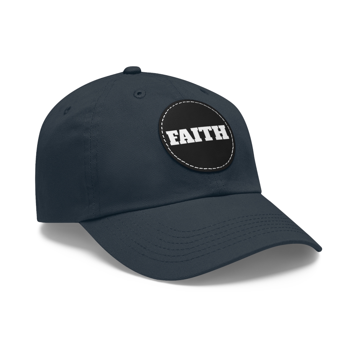 FAITH Dad Hat with Leather Patch (Round) - Image 86