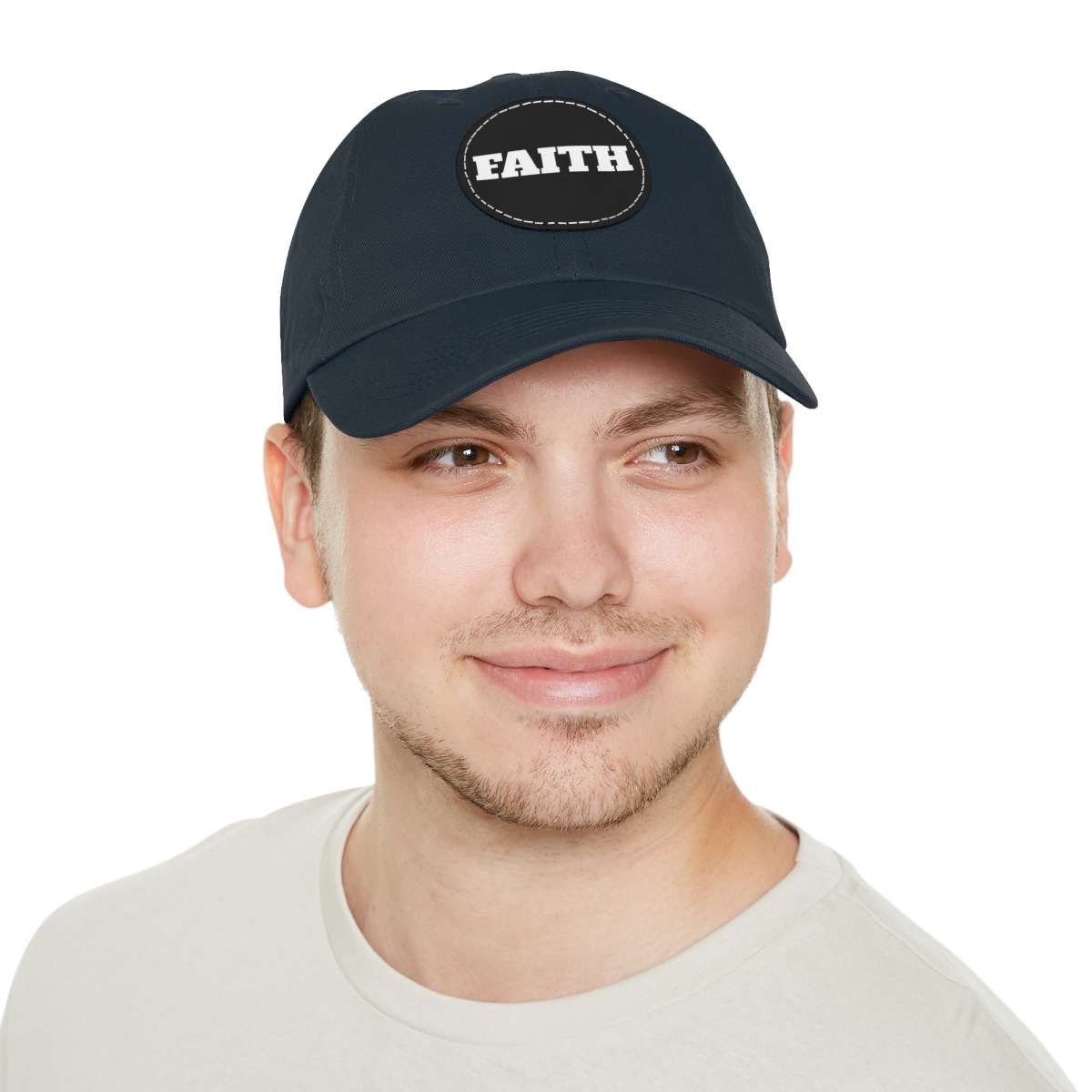 FAITH Dad Hat with Leather Patch (Round) - Image 89