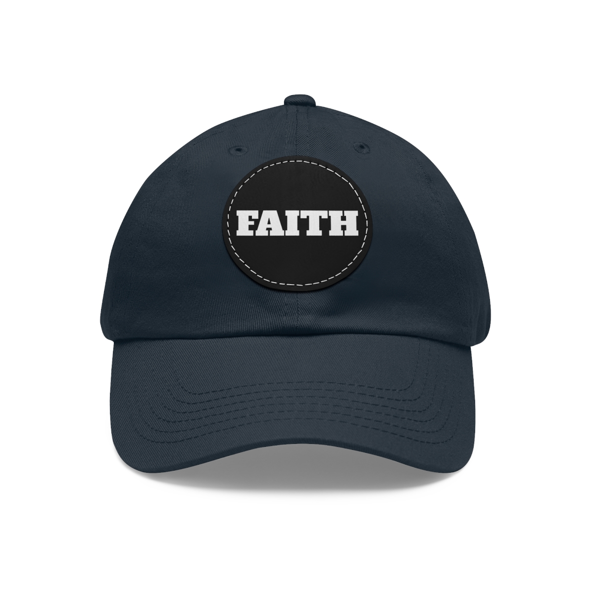 FAITH Dad Hat with Leather Patch (Round) - Image 85
