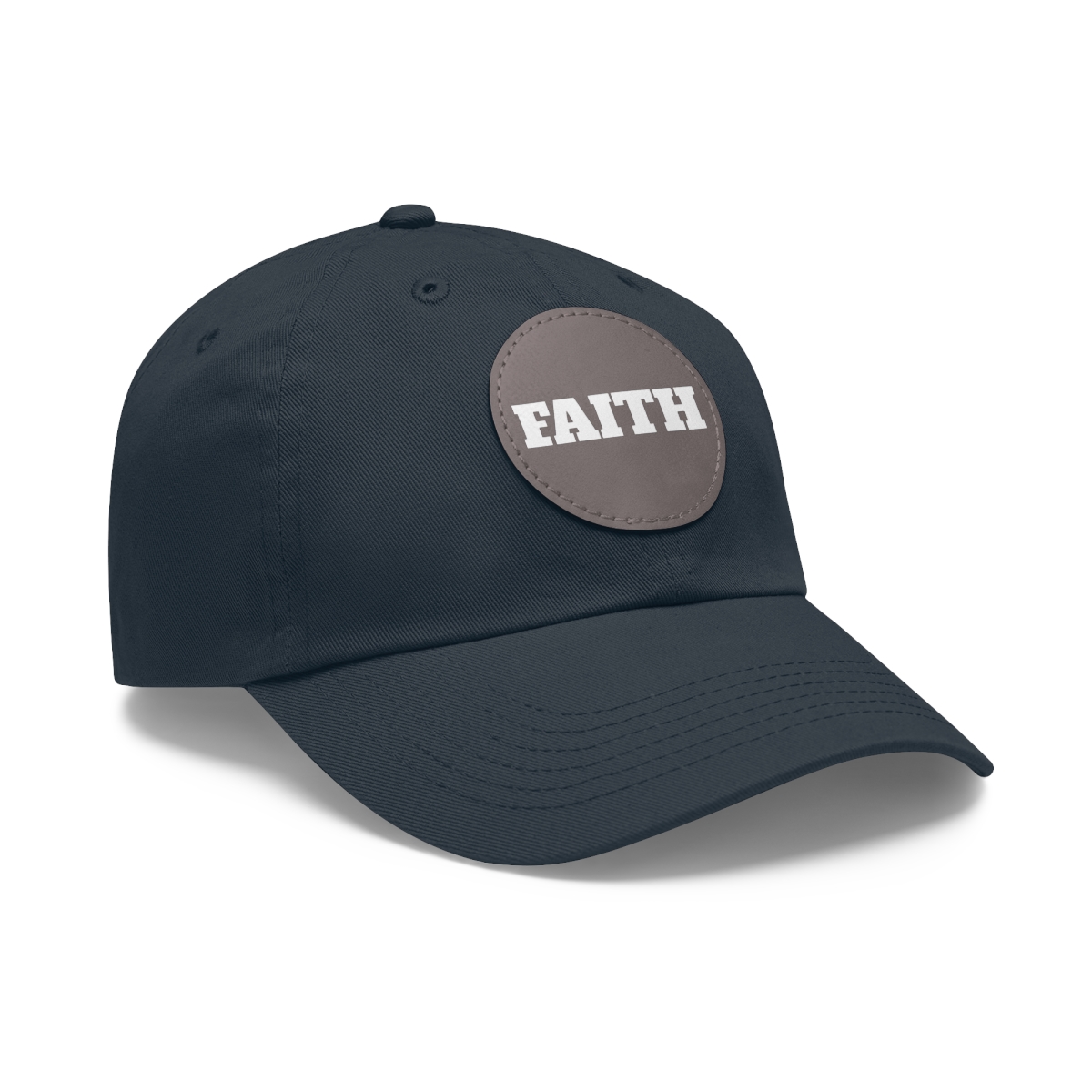 FAITH Dad Hat with Leather Patch (Round) - Image 93