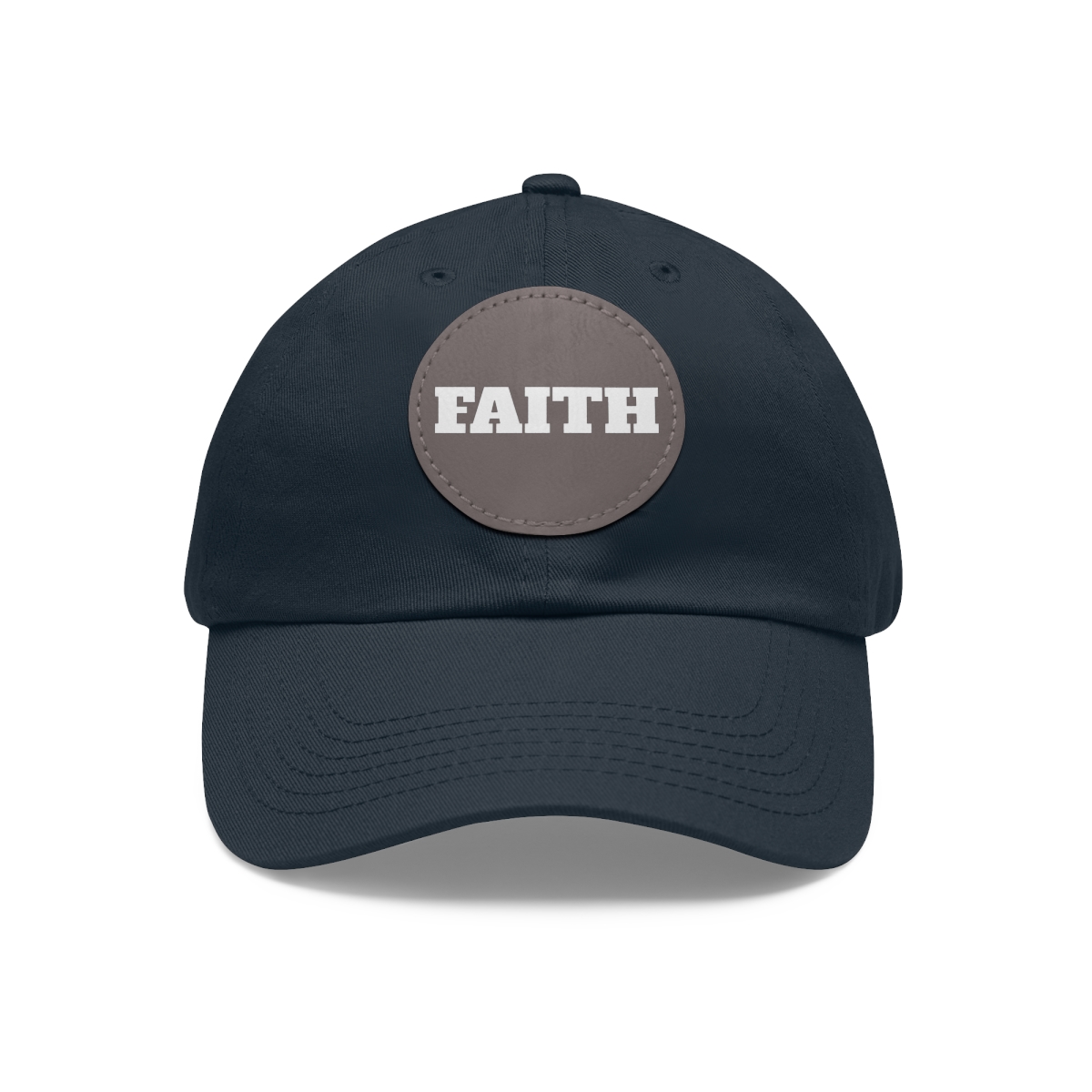 FAITH Dad Hat with Leather Patch (Round) - Image 92