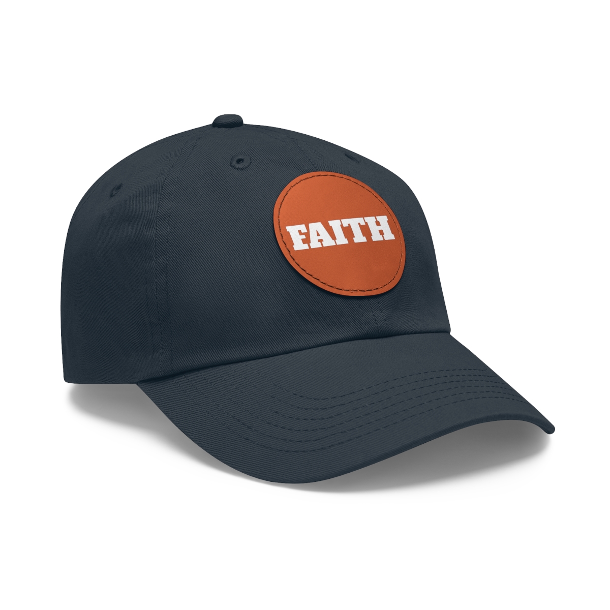 FAITH Dad Hat with Leather Patch (Round) - Image 100