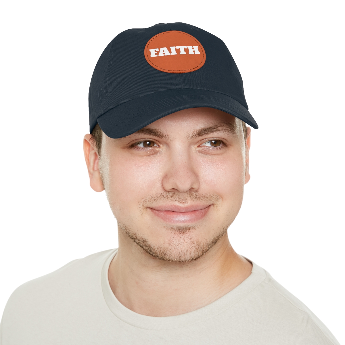 FAITH Dad Hat with Leather Patch (Round) - Image 103