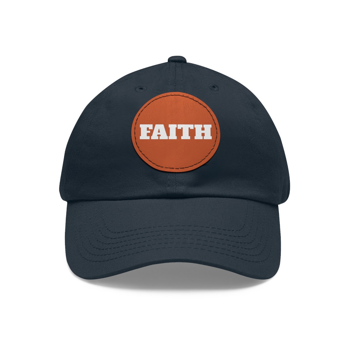 FAITH Dad Hat with Leather Patch (Round) - Image 99