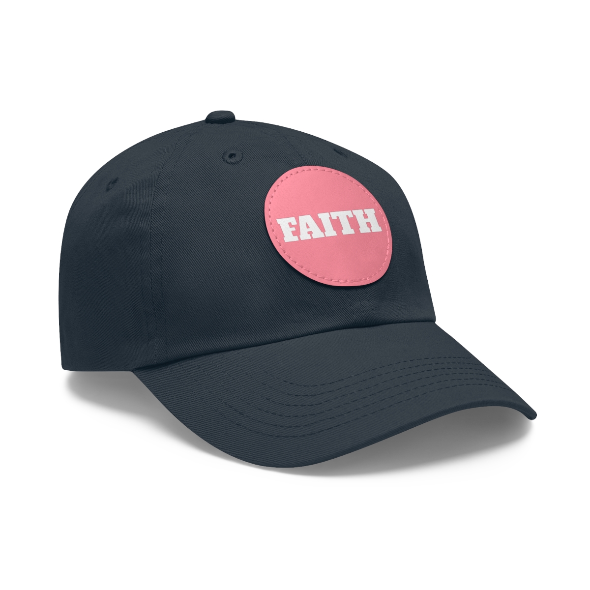 FAITH Dad Hat with Leather Patch (Round) - Image 107