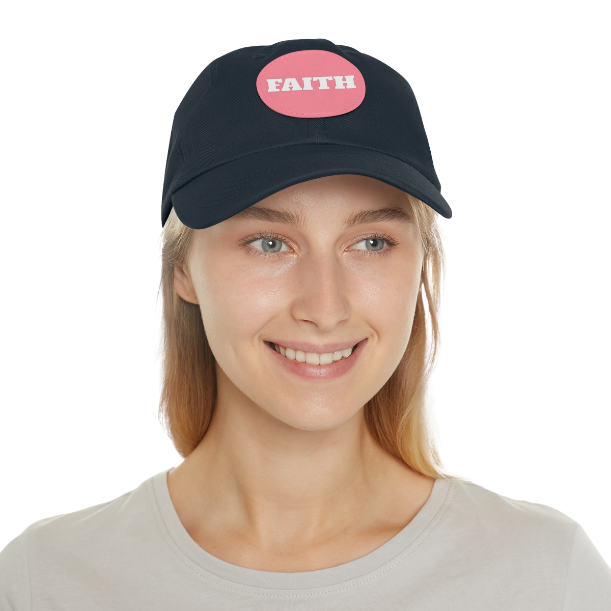 FAITH Dad Hat with Leather Patch (Round) - Image 109