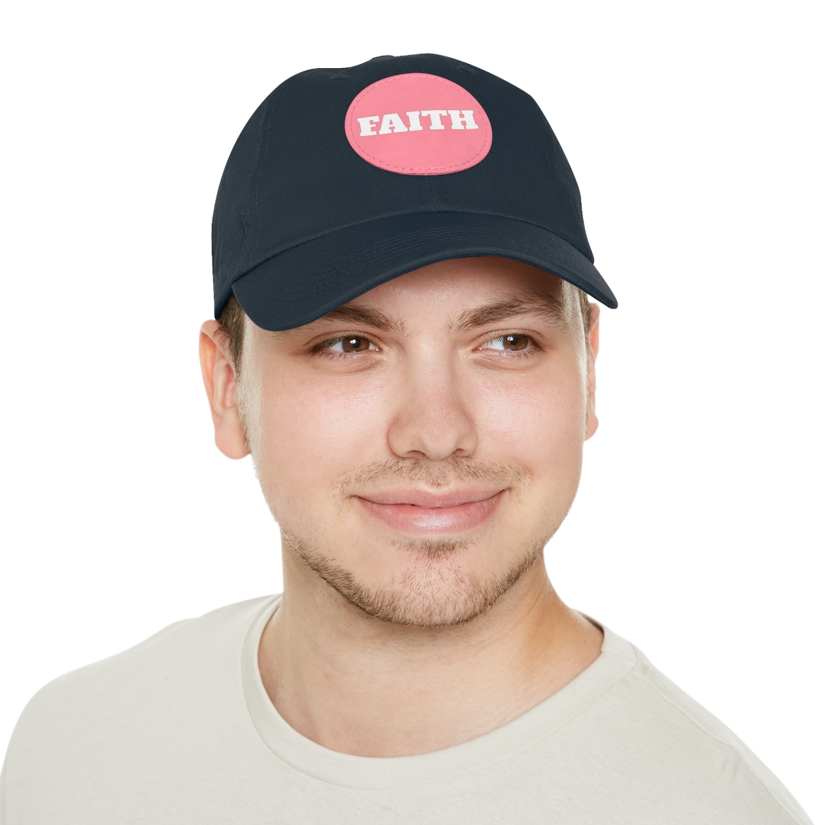 FAITH Dad Hat with Leather Patch (Round) - Image 110
