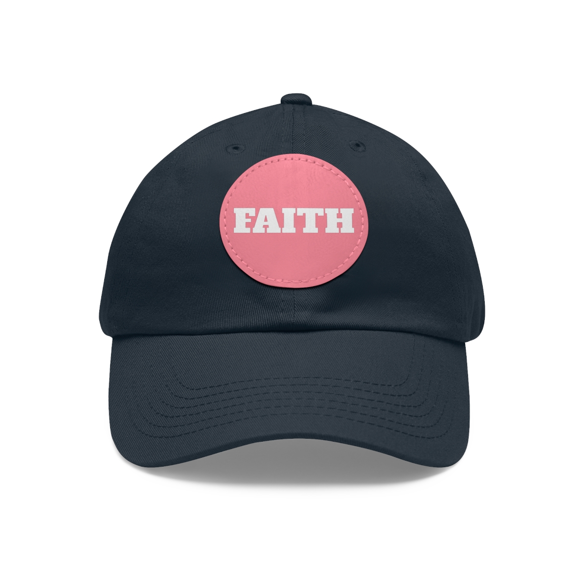 FAITH Dad Hat with Leather Patch (Round) - Image 106