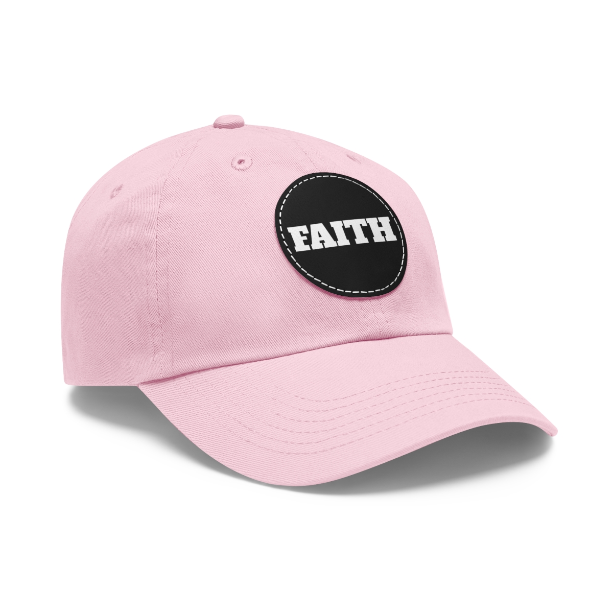 FAITH Dad Hat with Leather Patch (Round) - Image 114