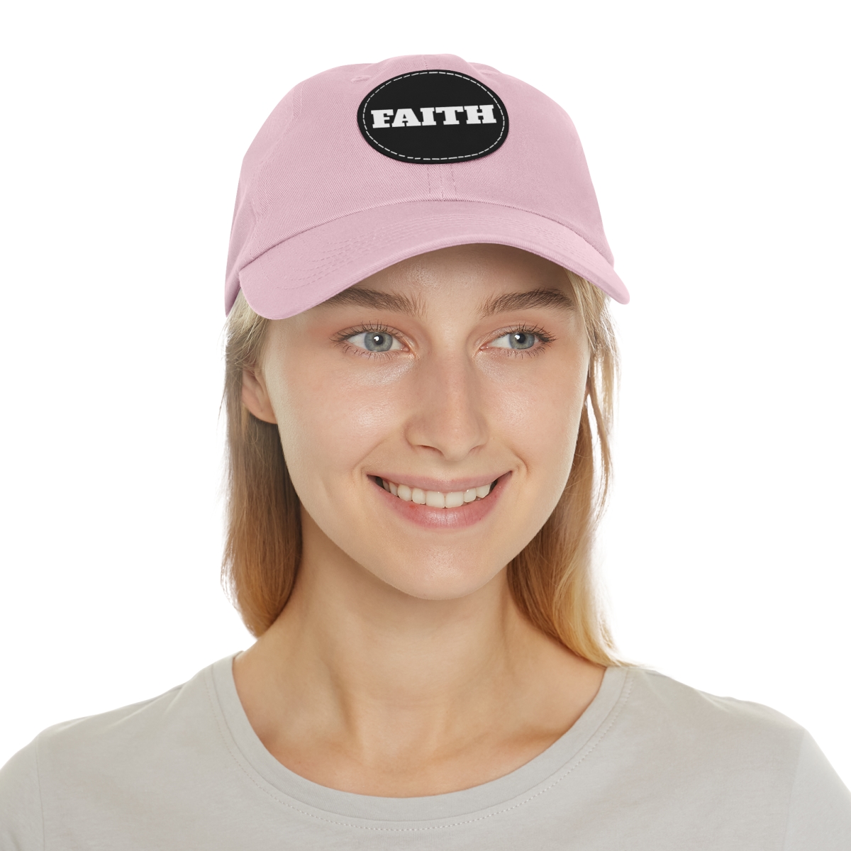 FAITH Dad Hat with Leather Patch (Round) - Image 116