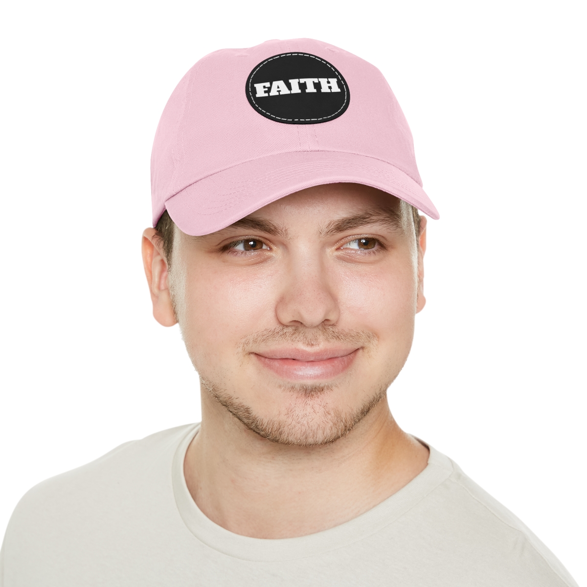 FAITH Dad Hat with Leather Patch (Round) - Image 117