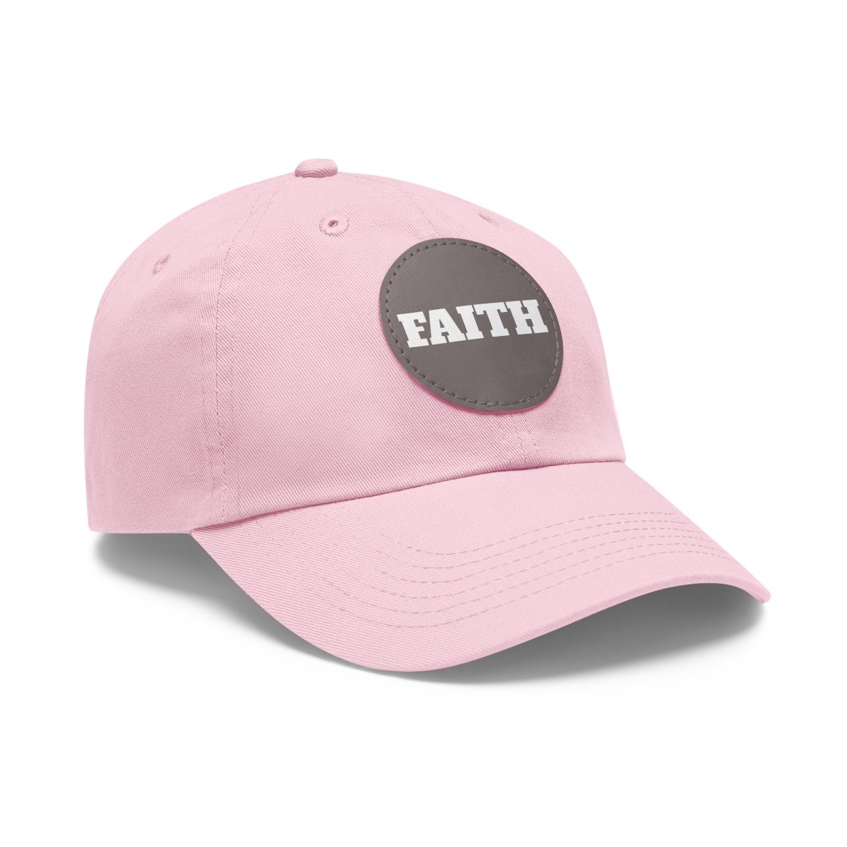 FAITH Dad Hat with Leather Patch (Round) - Image 121