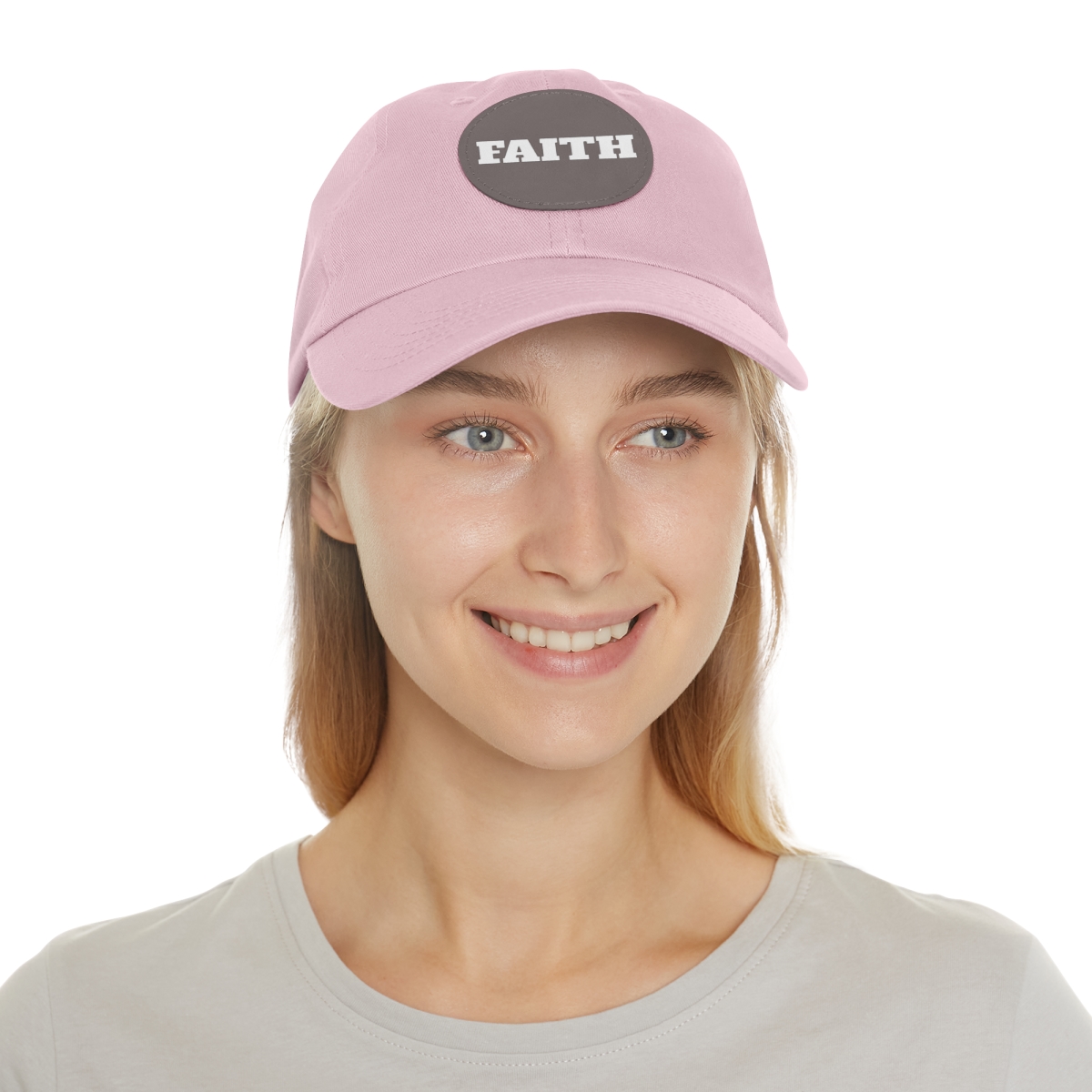 FAITH Dad Hat with Leather Patch (Round) - Image 123