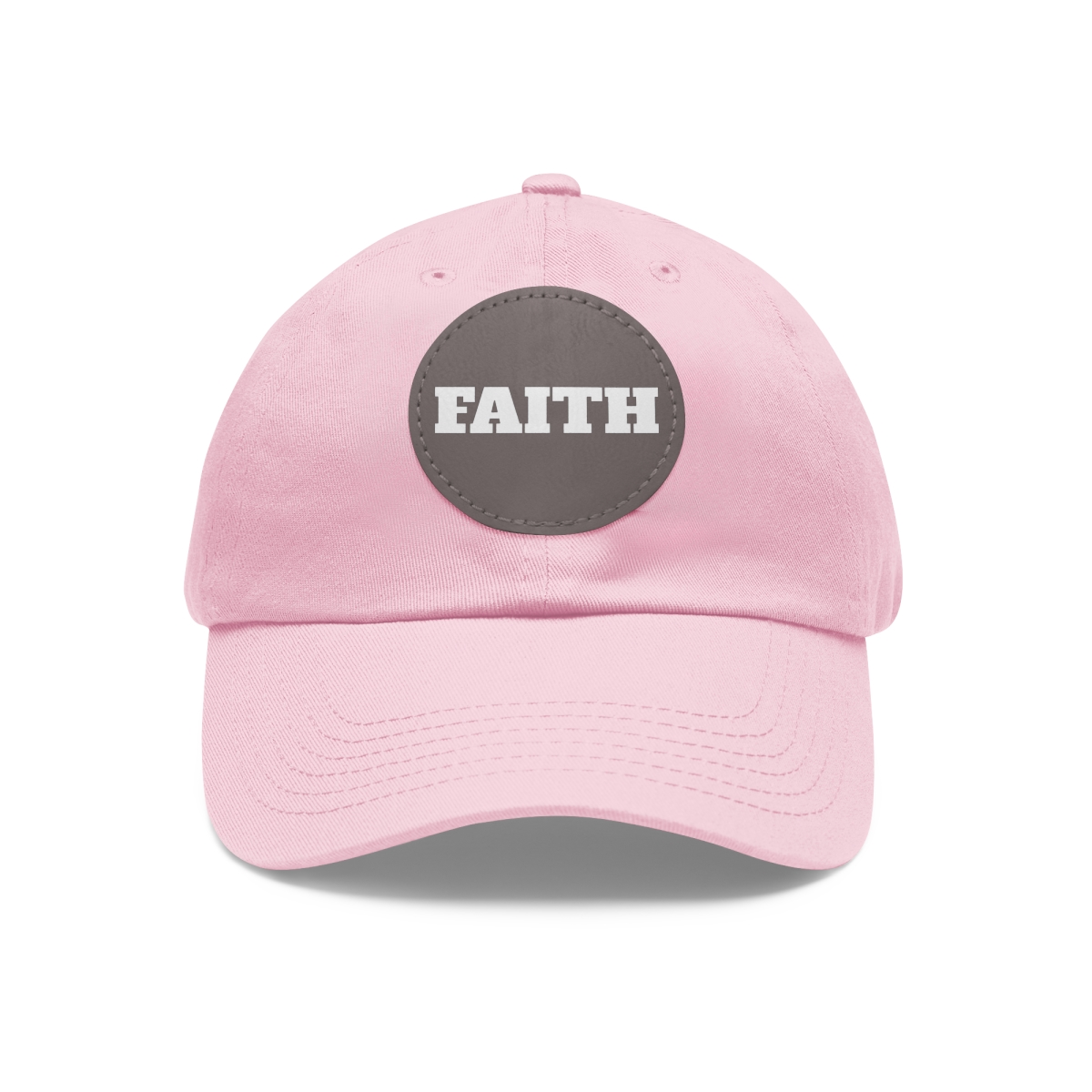 FAITH Dad Hat with Leather Patch (Round) - Image 120