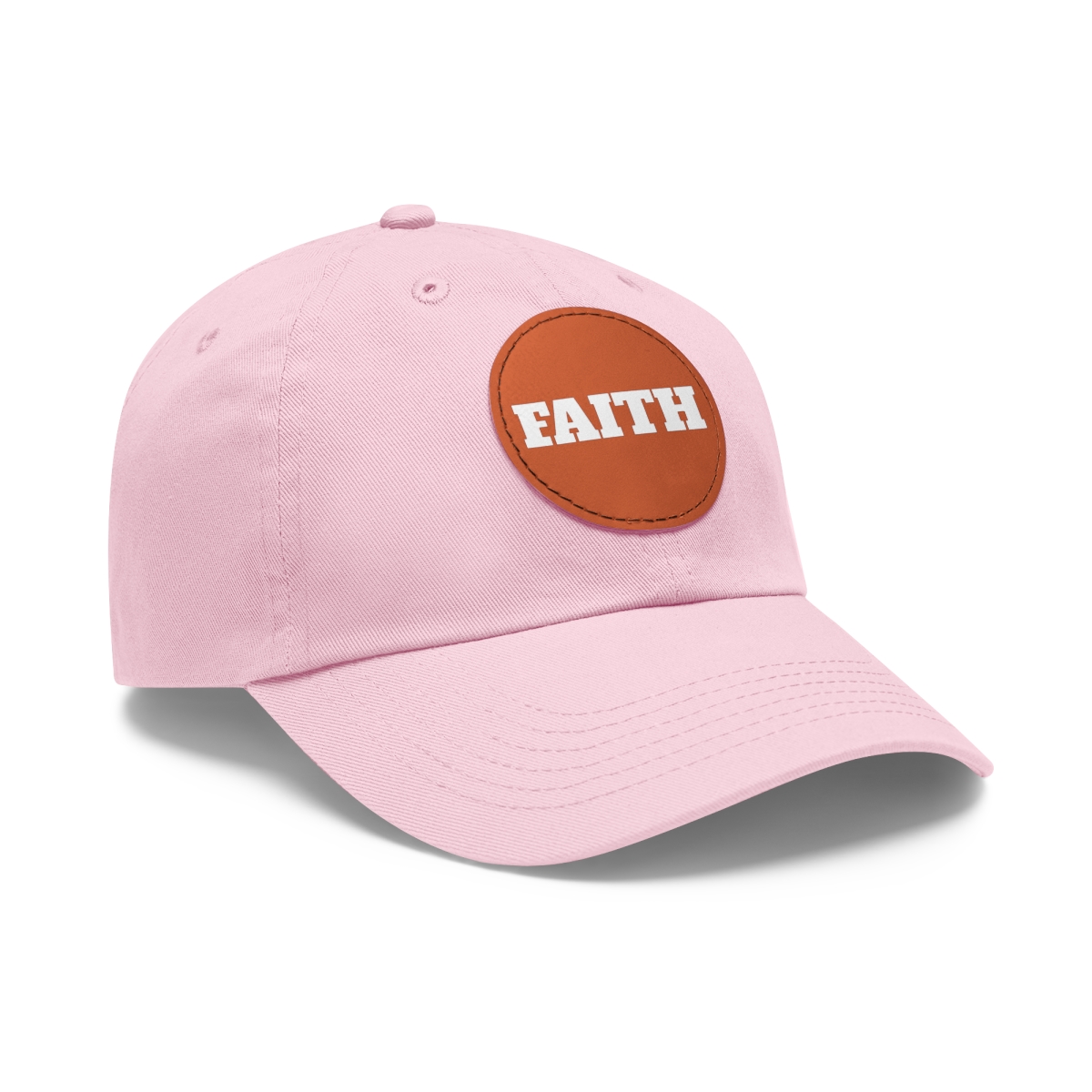 FAITH Dad Hat with Leather Patch (Round) - Image 128
