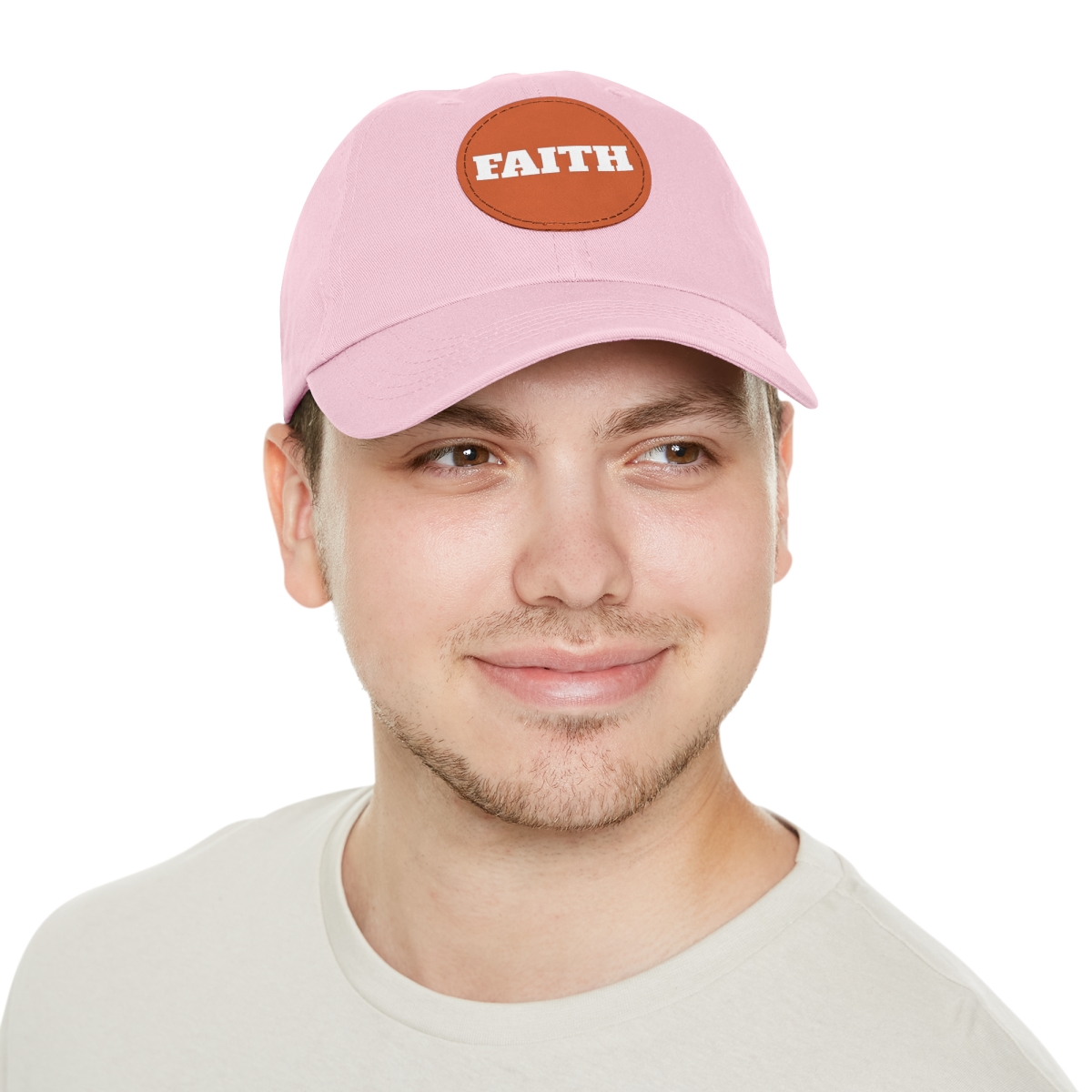 FAITH Dad Hat with Leather Patch (Round) - Image 131