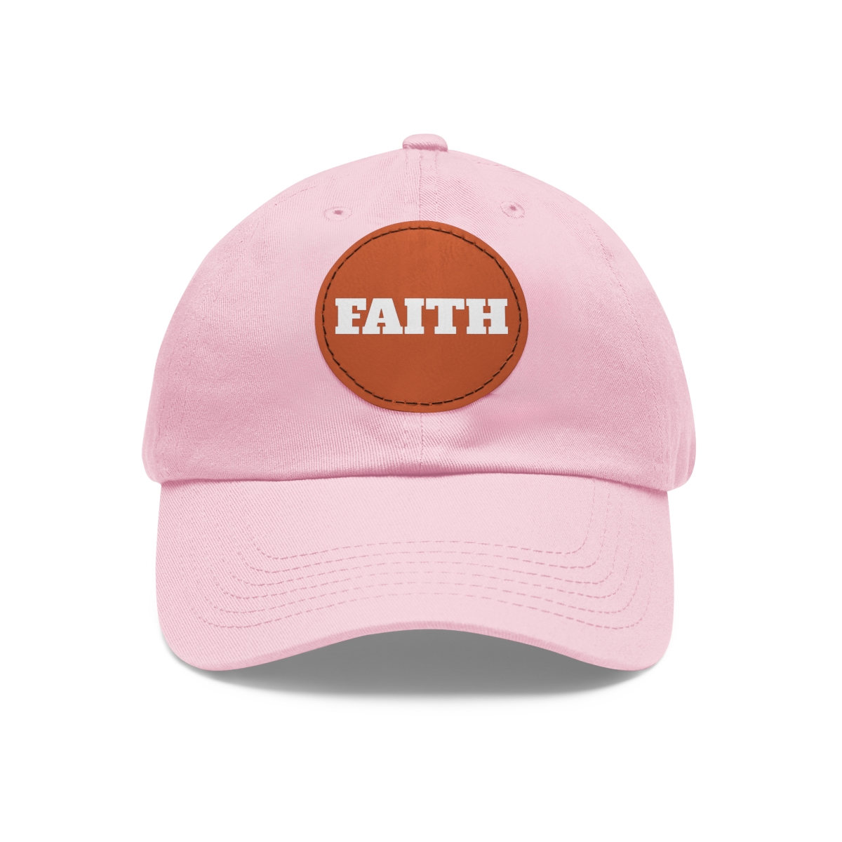 FAITH Dad Hat with Leather Patch (Round) - Image 127