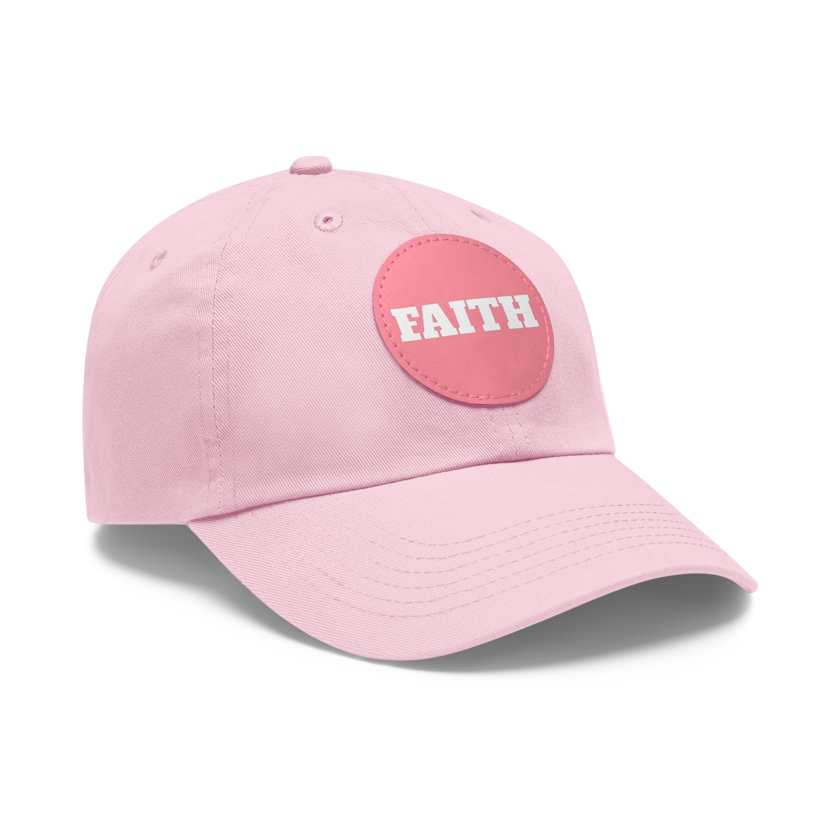 FAITH Dad Hat with Leather Patch (Round) - Image 135