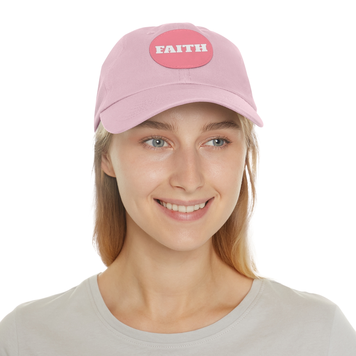 FAITH Dad Hat with Leather Patch (Round) - Image 137
