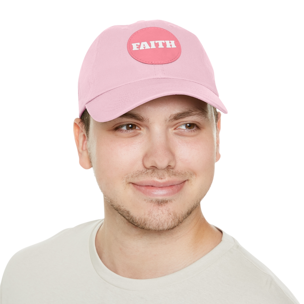 FAITH Dad Hat with Leather Patch (Round) - Image 138