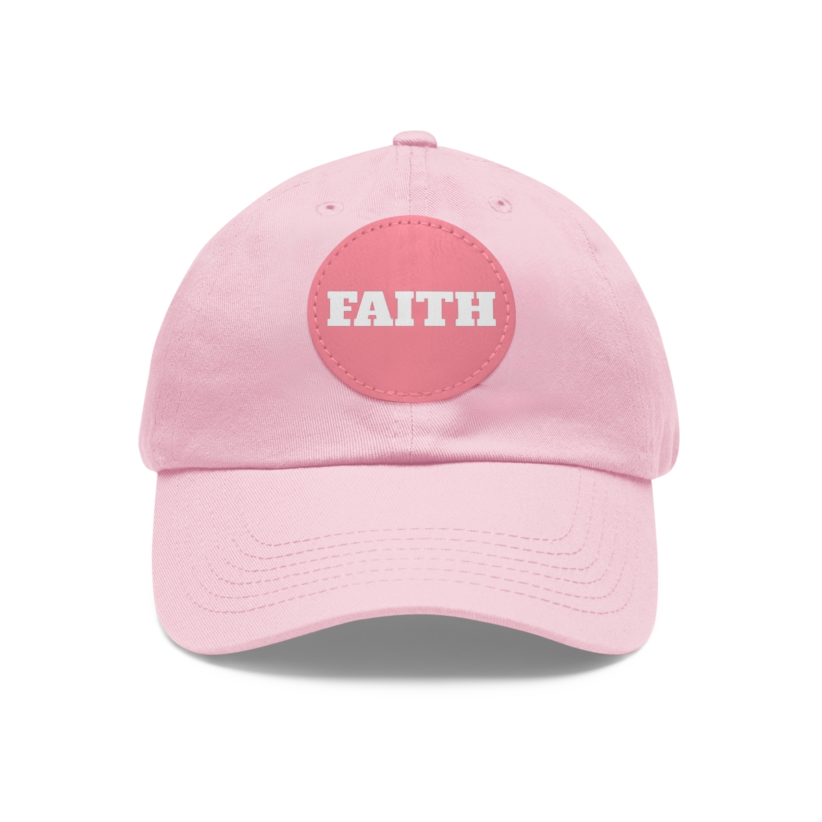 FAITH Dad Hat with Leather Patch (Round) - Image 134