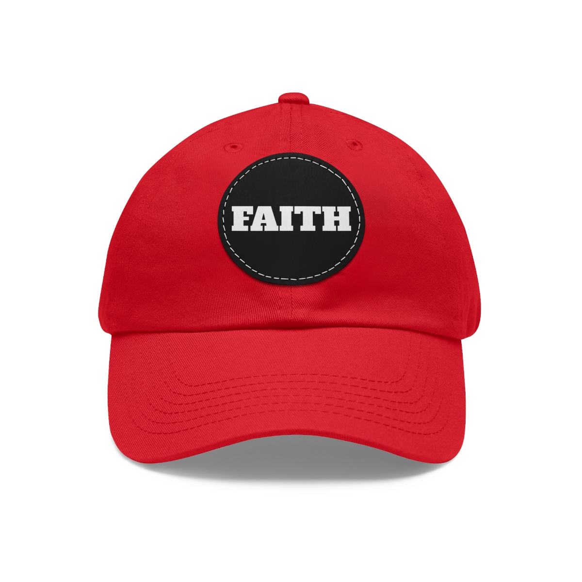 FAITH Dad Hat with Leather Patch (Round) - Image 2