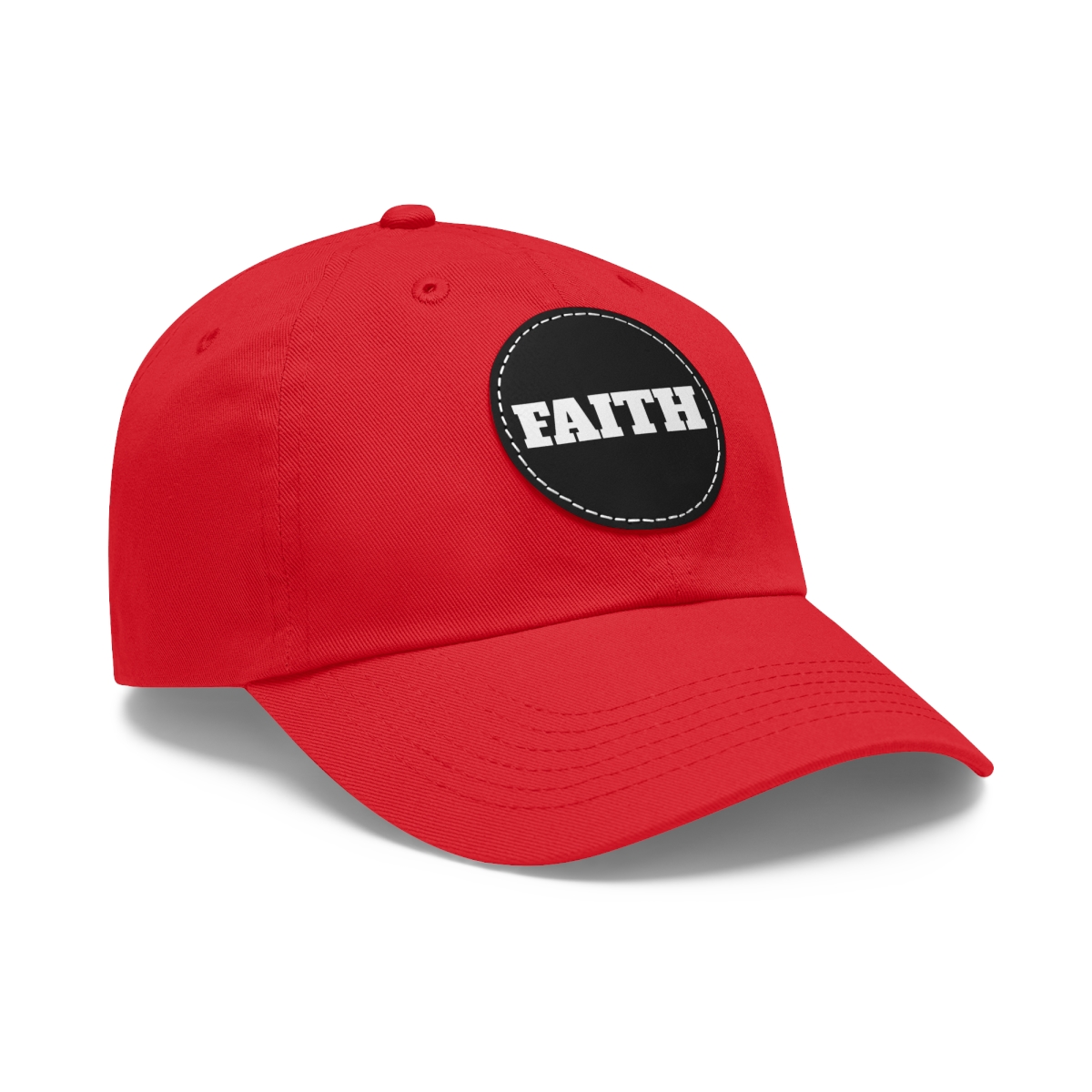 FAITH Dad Hat with Leather Patch (Round) - Image 3